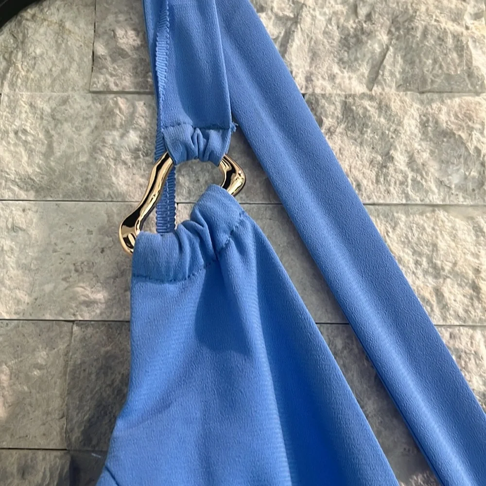Abercrombie & Fitch Blue Maxi Dress Sz-L